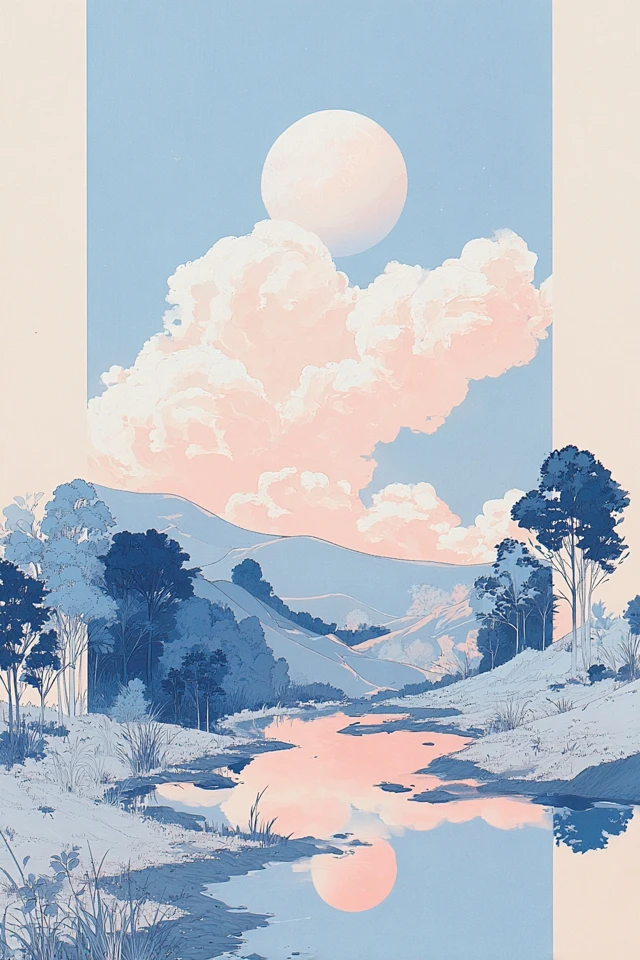 Pastel Dreams in Blue and Blush - Image 2
