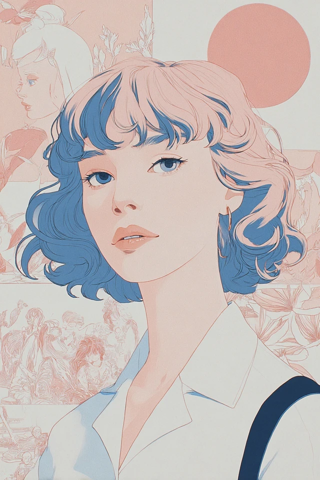 Pastel Dreams in Blue and Blush - Image 1