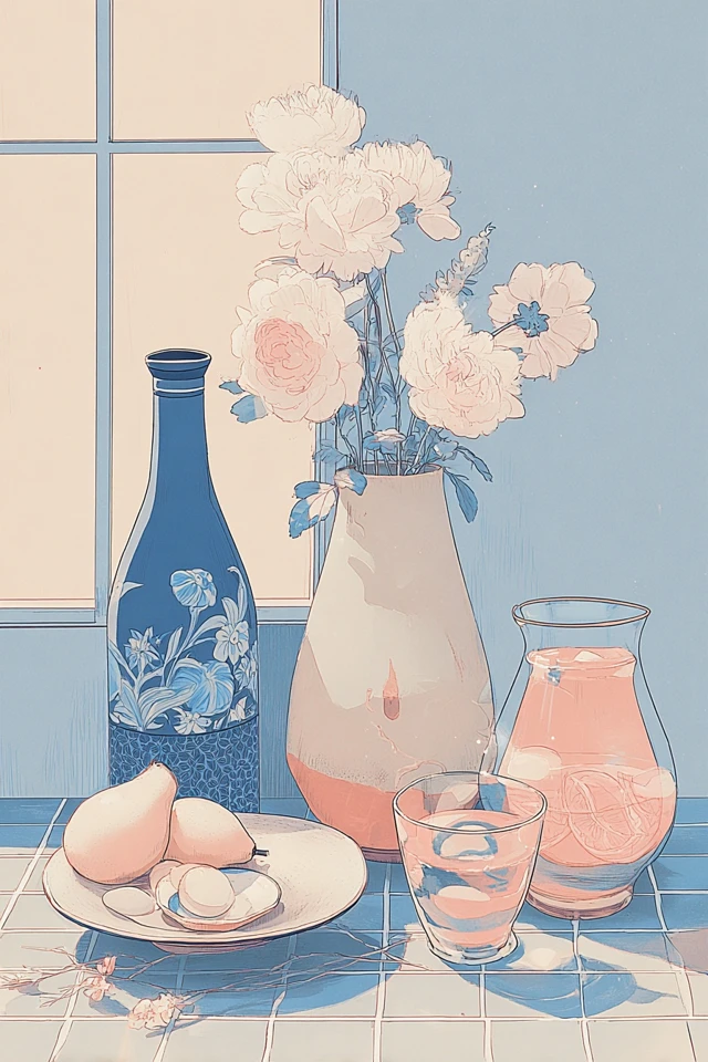 Pastel Dreams in Blue and Blush - Image 3