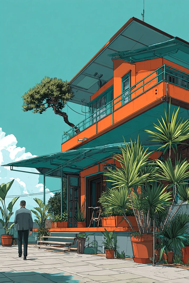 Futuristic Solitude in a Teal World - Image 6