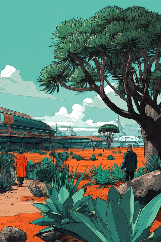 Futuristic Solitude in a Teal World - Image 2