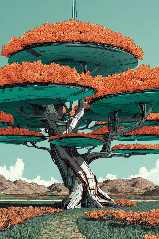 Futuristic Solitude in a Teal World - Image 5