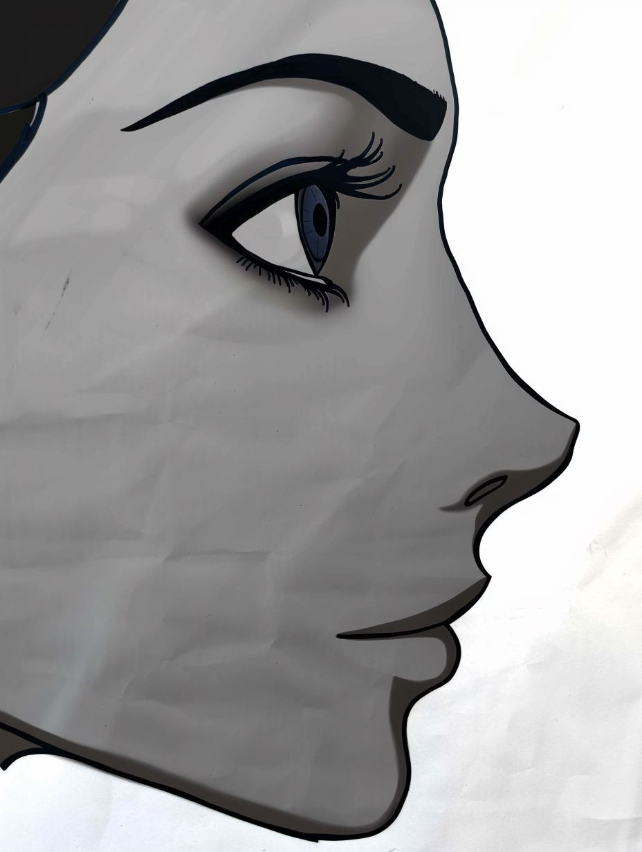 Monochrome Noir Profile Sketch - Image 1
