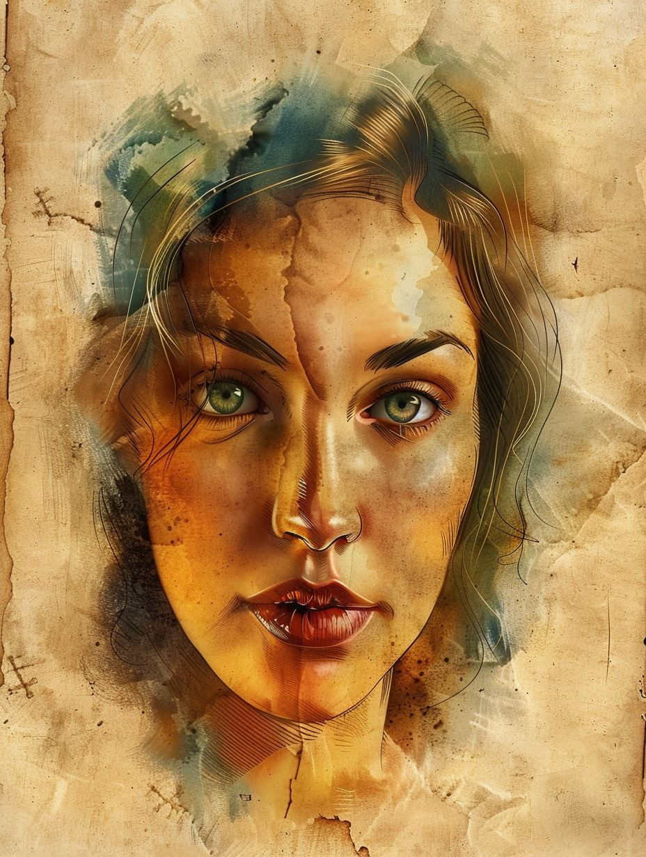 Vintage Parchment Portrait - Image 4
