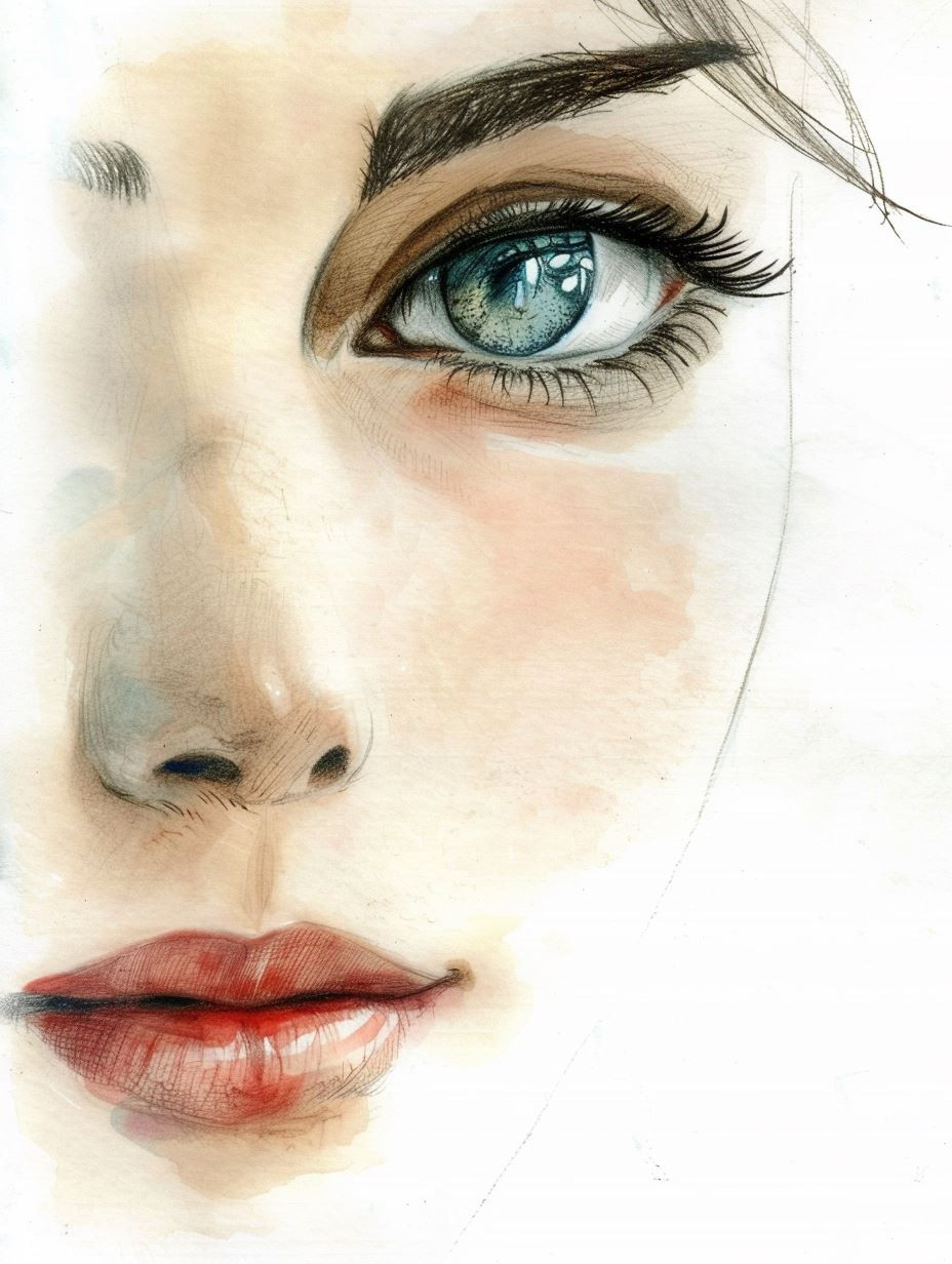 Ethereal Watercolor Portrait Studies - Image 2