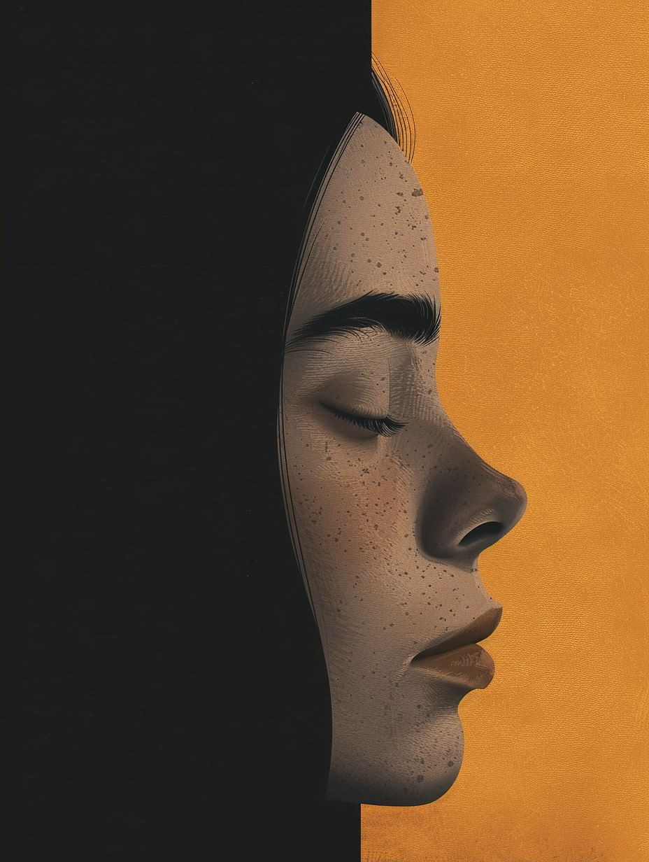 Golden Shadows Minimalist Portraiture - Image 2