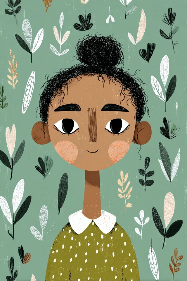Botanical Whimsy Portrait - Image 1