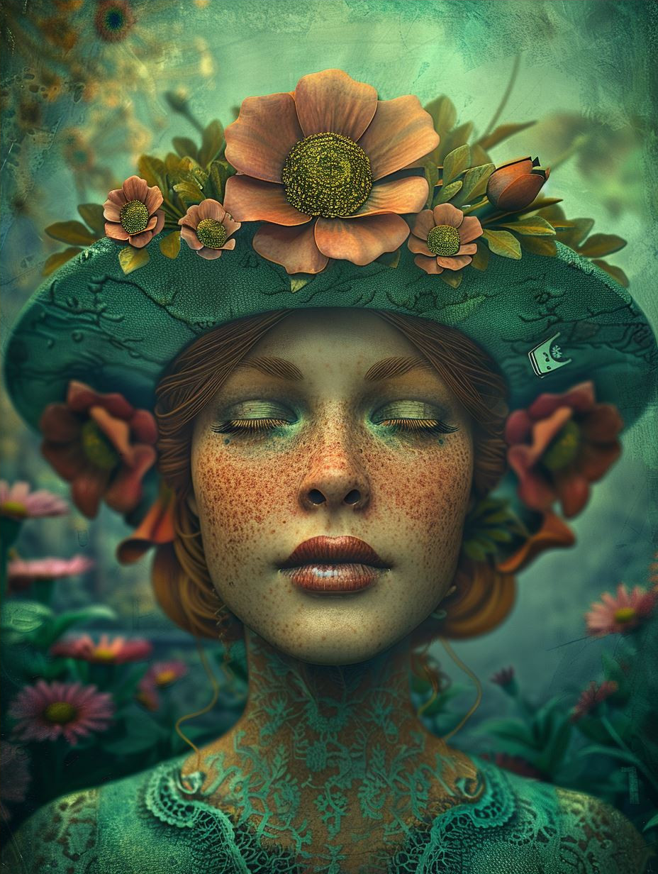 Ethereal Freckled Gaze in Teal - Image 4