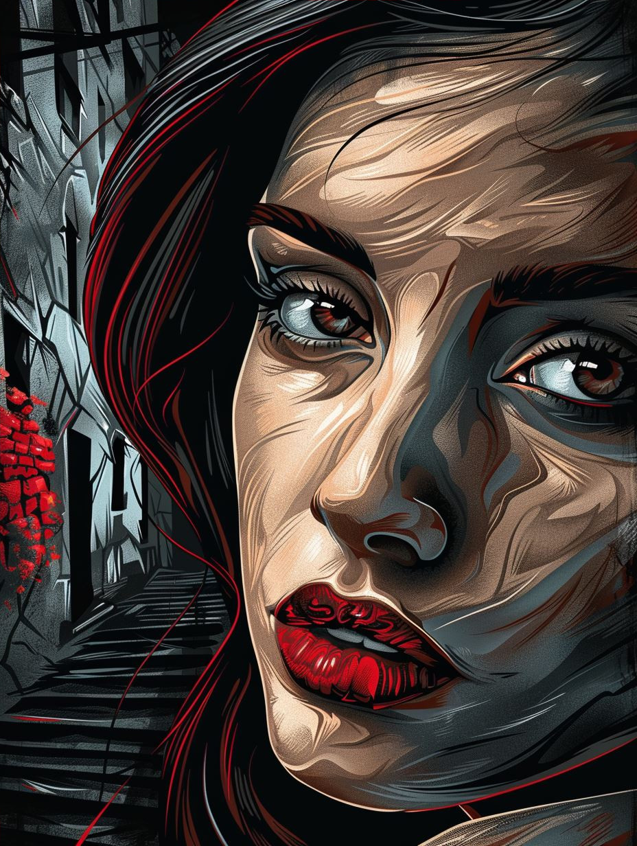 Dramatic Crimson Portrait Study - Image 4