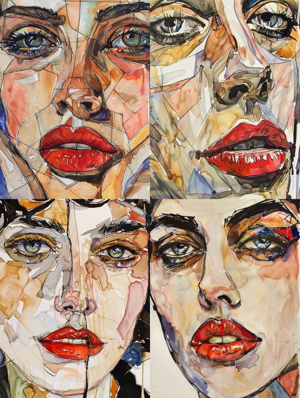 Fragmented Beauty: A Study in Watercolor