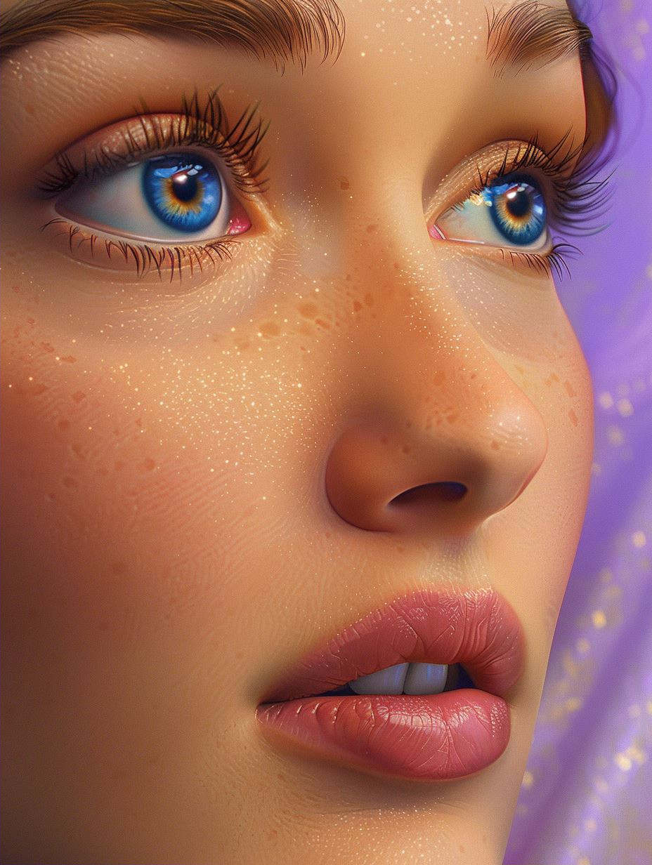 Ethereal Beauty in Golden Freckles - Image 2