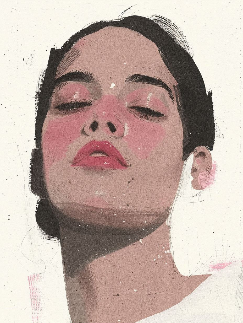 Ethereal Blush Mixed Media Portrait