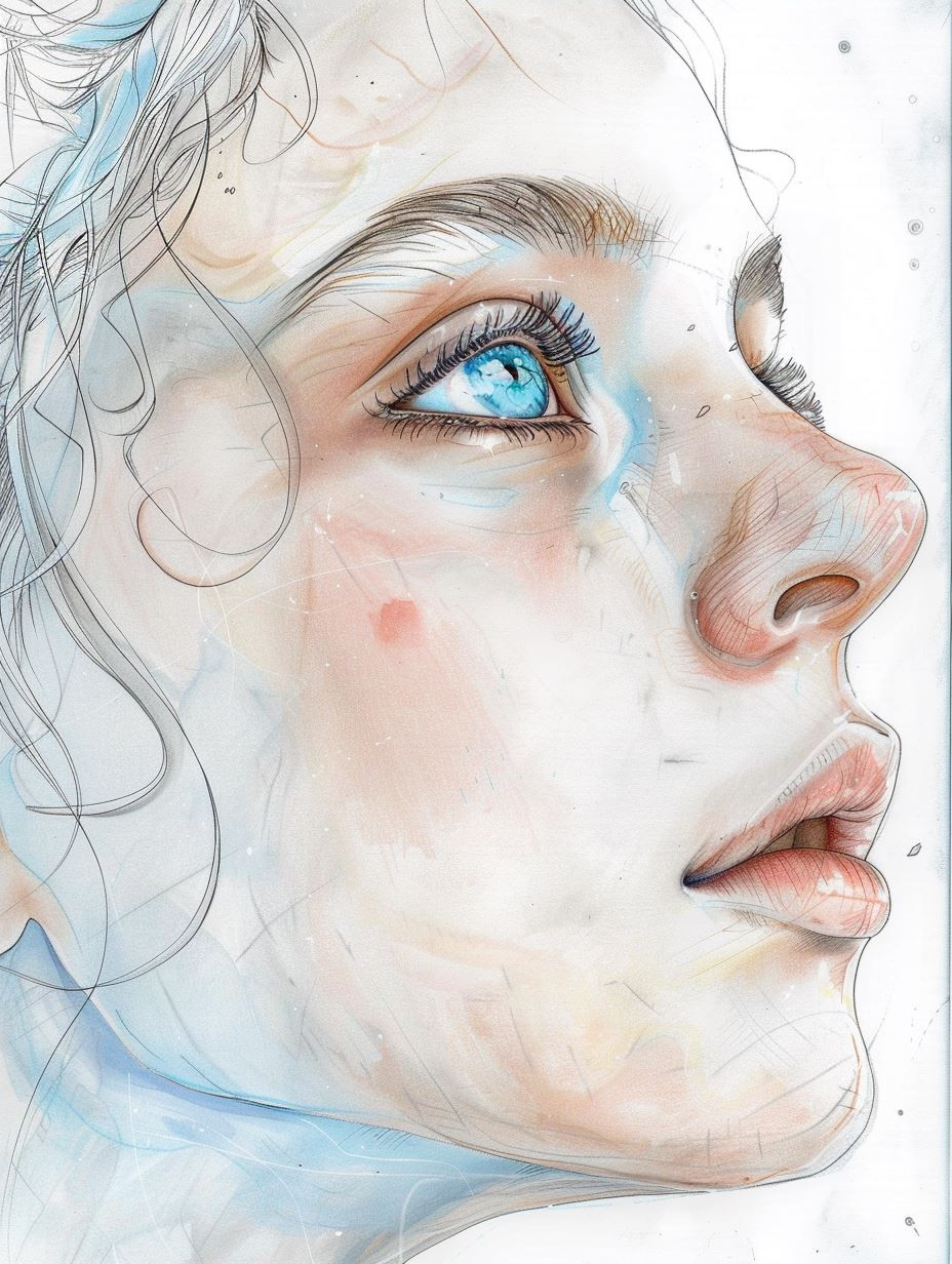 Ethereal Sketch of Azure Eyes - Image 4