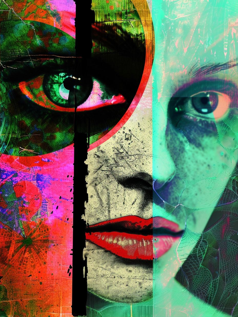Fragmented Neon Soul Portrait - Image 2