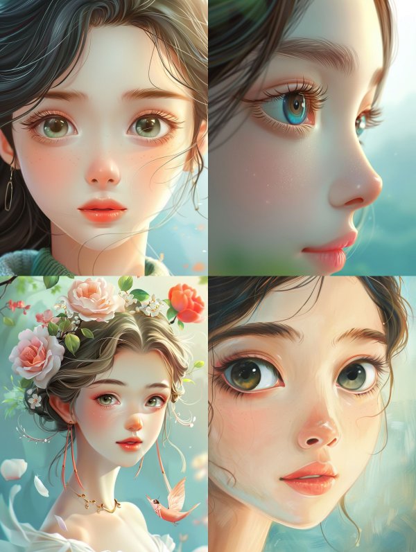 Ethereal Digital Portraits of a Serene Maiden