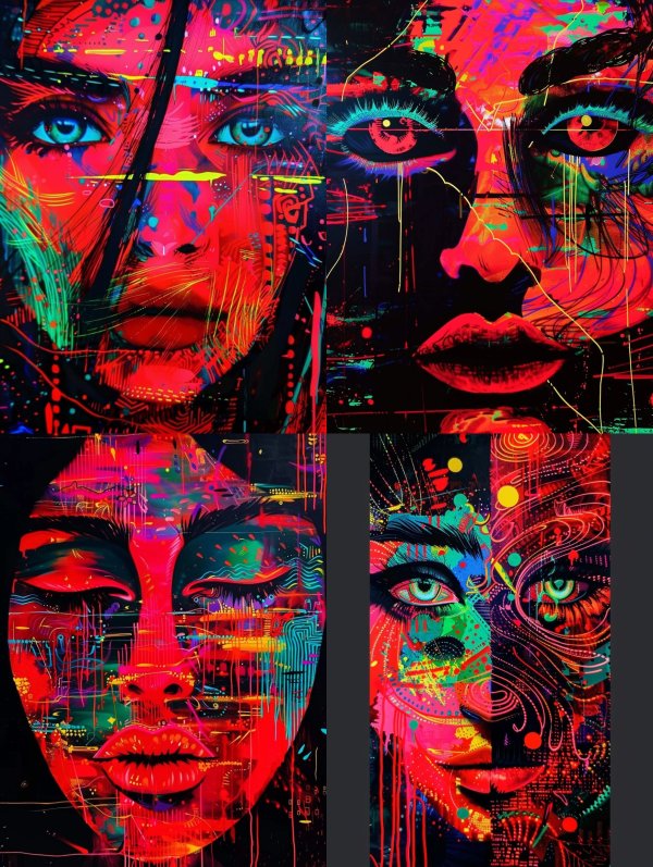 Neon Glitch Cyber Portrait