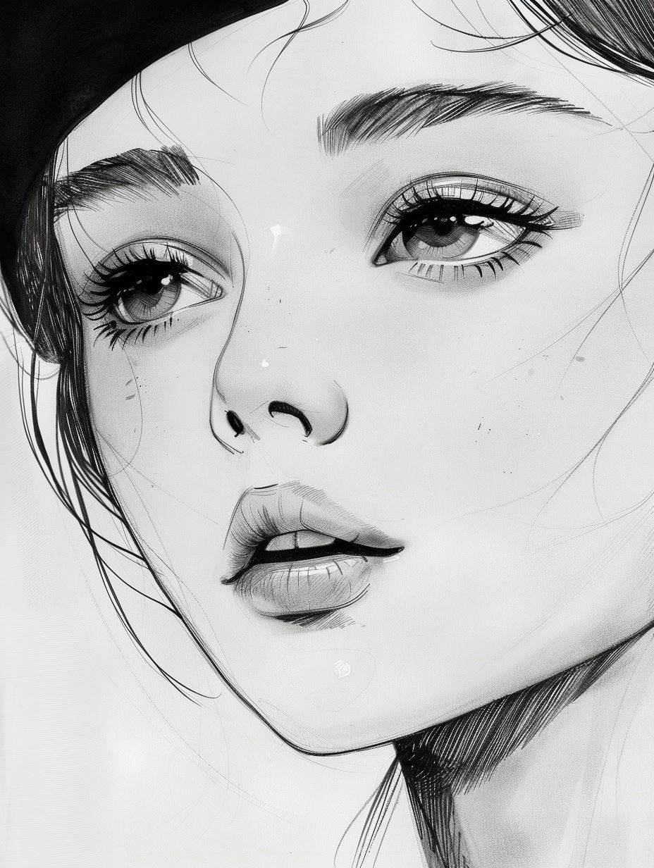 Ethereal Gaze: Monochrome Portrait Studies - Image 1