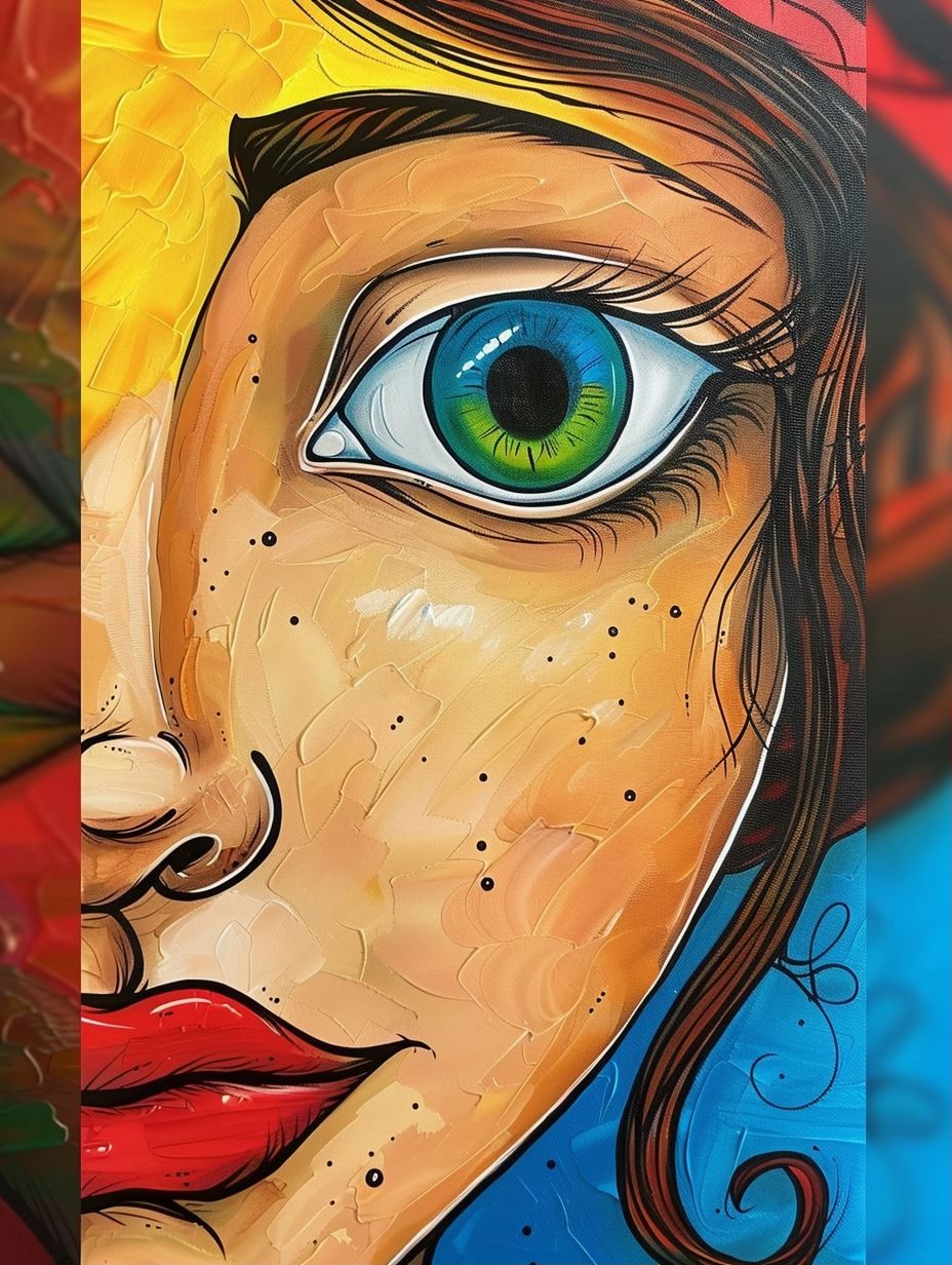 Vibrant Impasto Gaze - Image 1