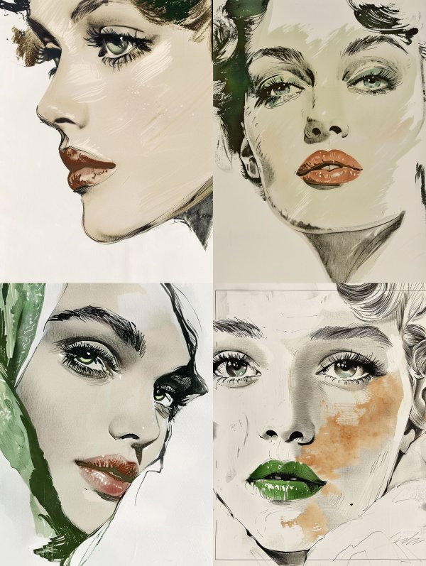 Ethereal Watercolor Fashion Portraits