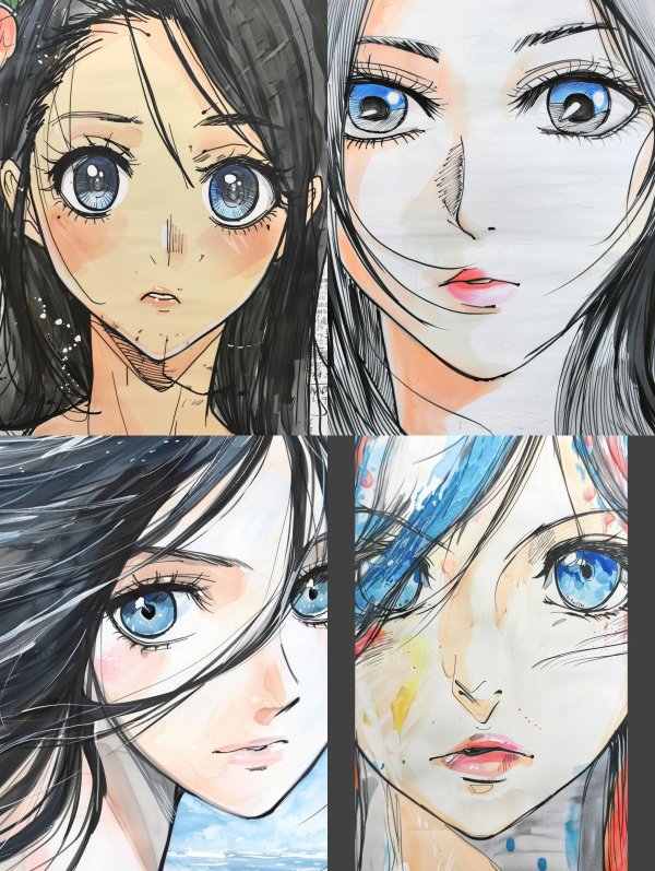 Melancholic Ink Anime Portrait