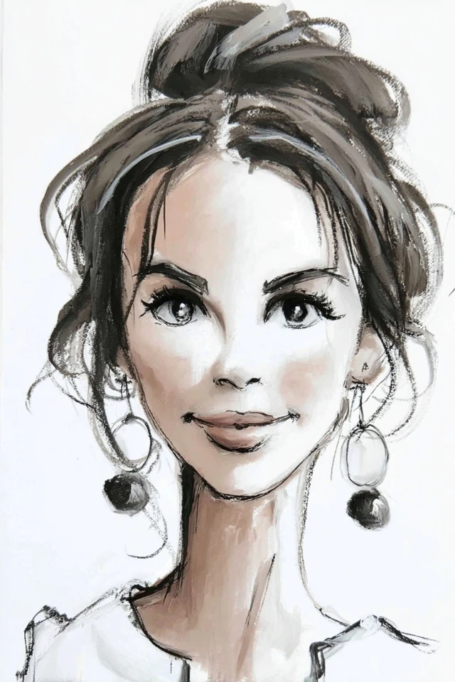 Elegant Charcoal Muse - Image 1