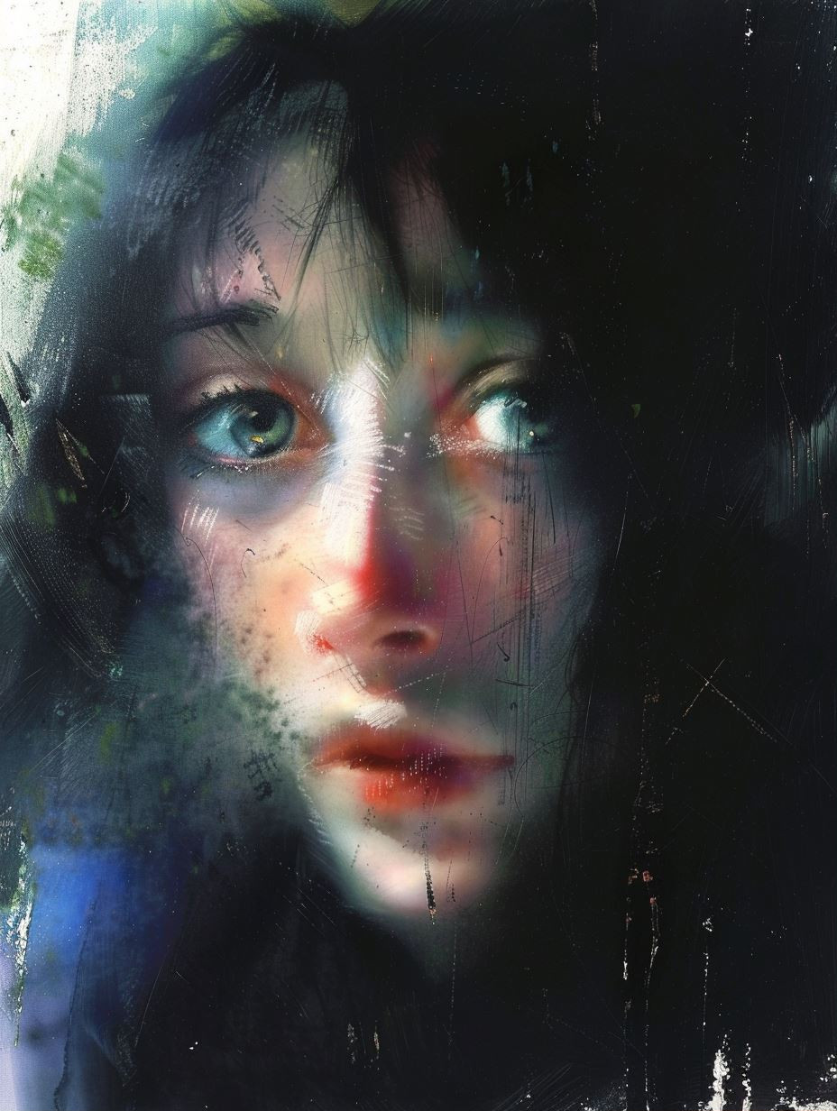 Haunting Gaze Through Glass