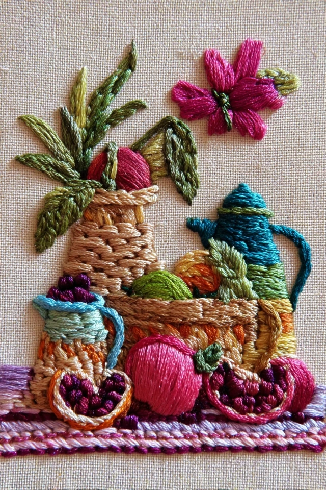 Threaded Floral Portrait - Image 3