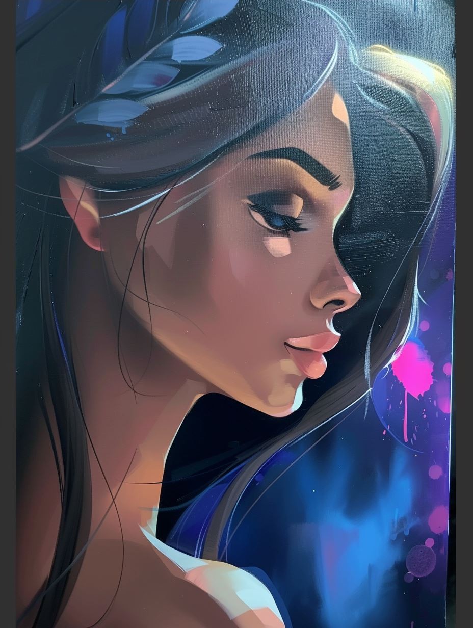 Celestial Gaze in Neon Twilight - Image 4