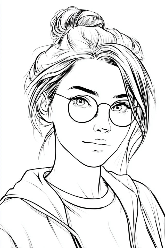 Clean Line Art Portrait - Image 1