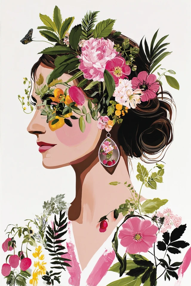 Floral Elegance in Art and Nature - Image 1