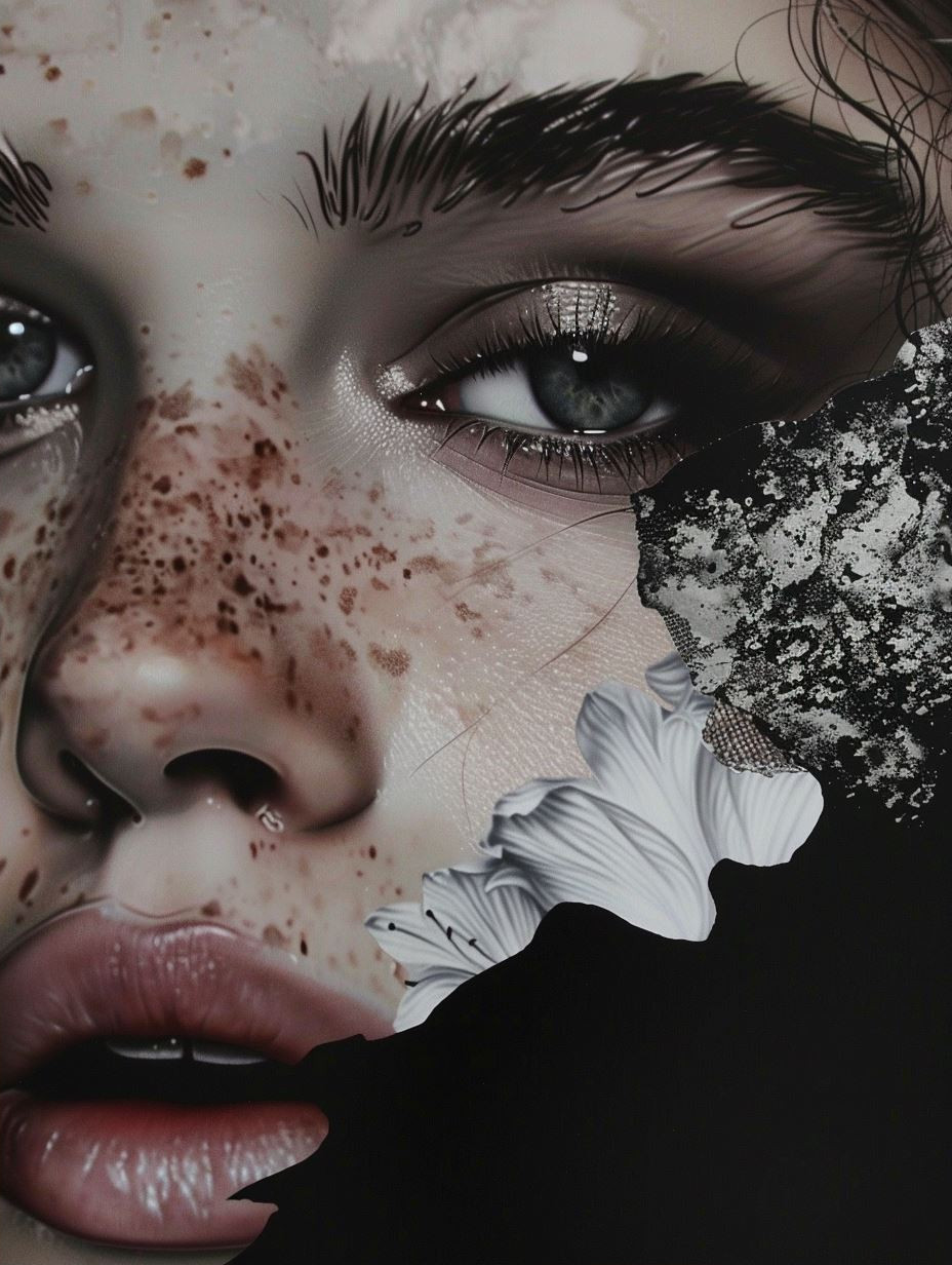 Ethereal Floral Noir Portrait - Image 2