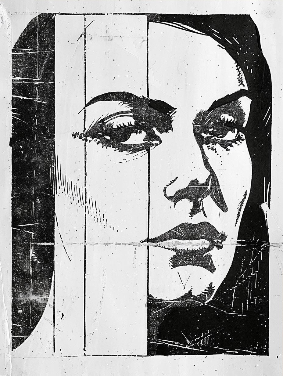 Vintage Distressed Pop Art Portrait - Image 3