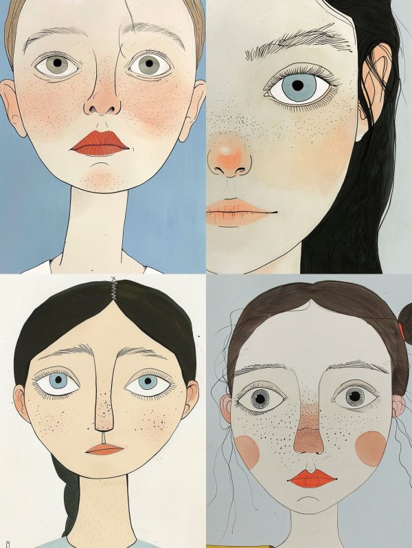 Minimalist Freckled Portrait Study