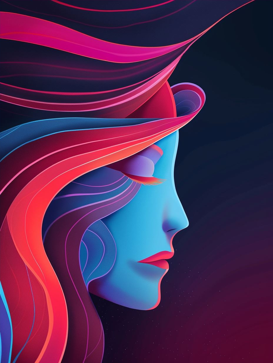 Neon Dreams: Ethereal Blue Portraits - Image 4