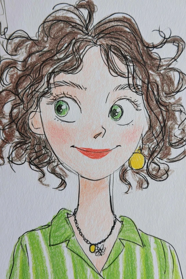 Whimsical Colored Pencil Portrait - Image 1