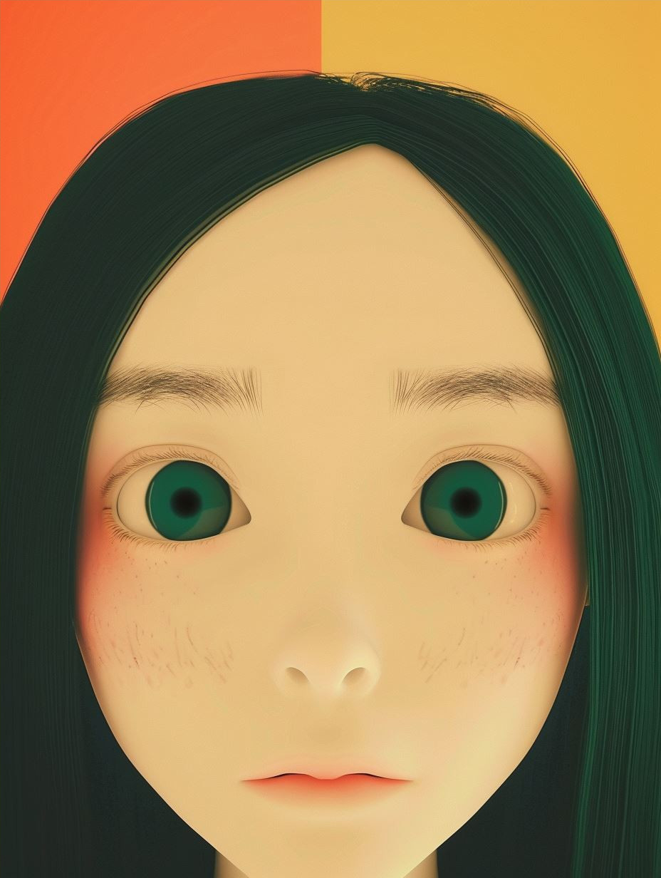 Ethereal Porcelain Doll Gaze - Image 4
