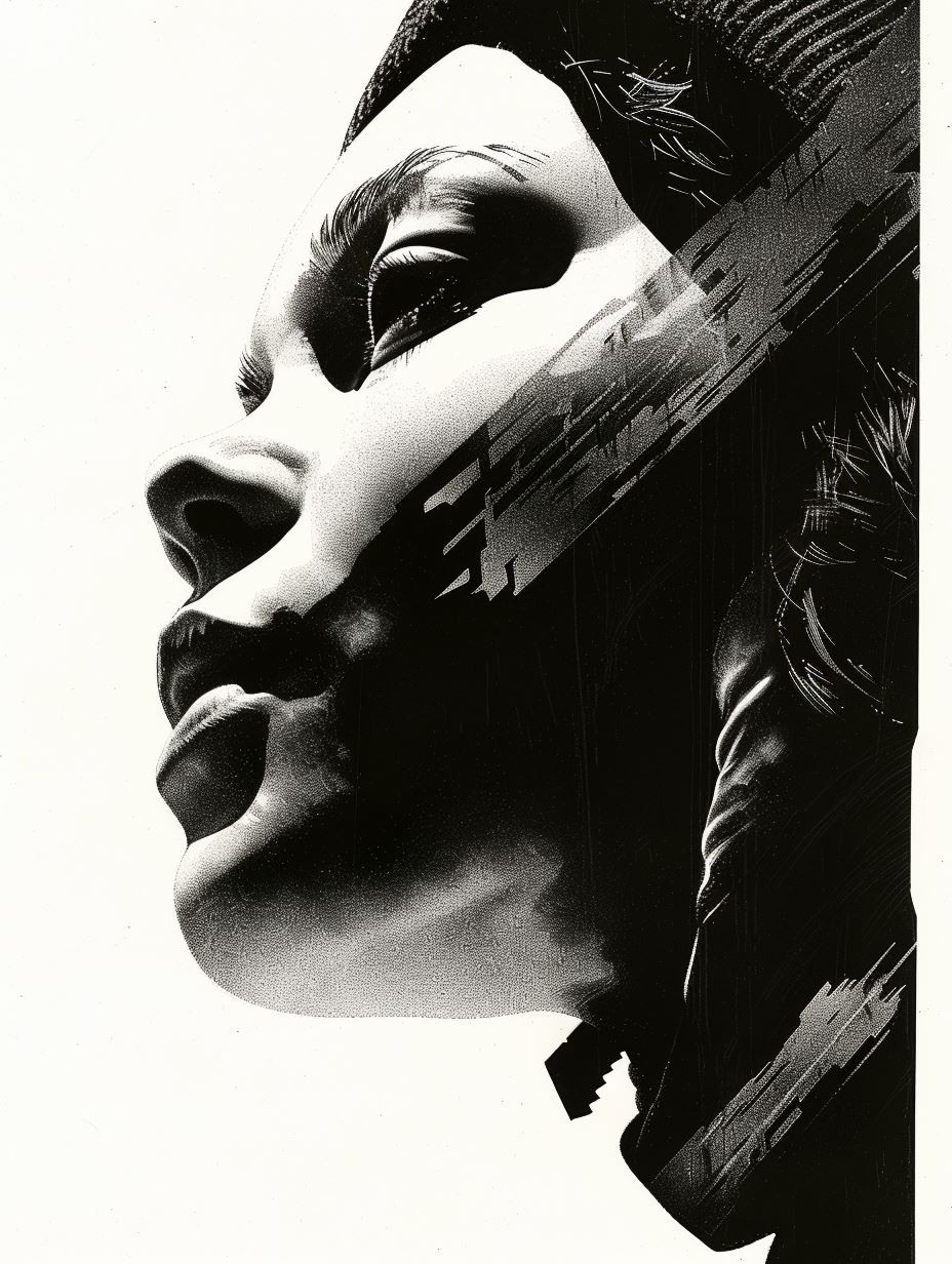 Surreal Monochrome Portrait Collage - Image 4