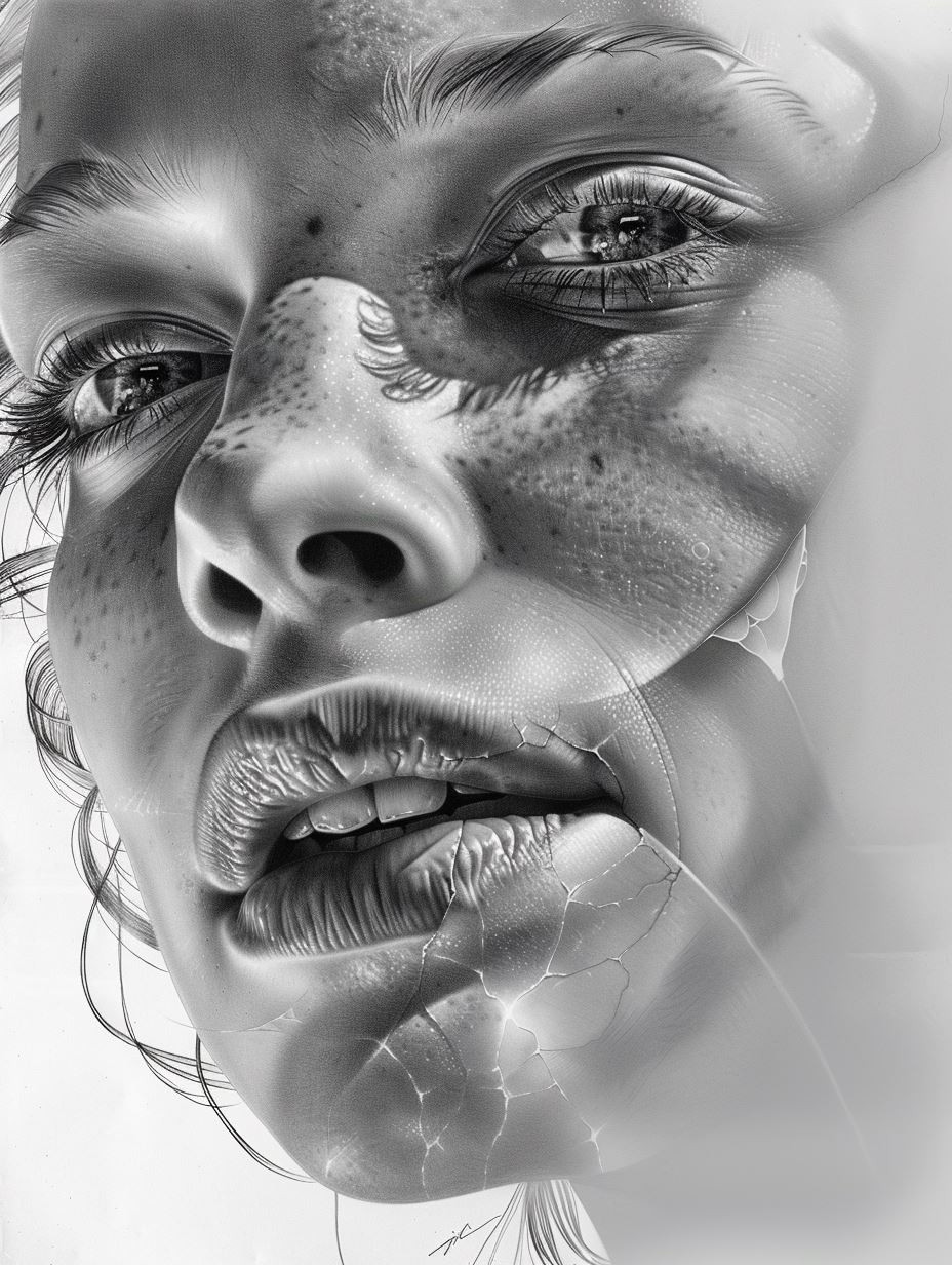 Hyper-Realistic Monochrome Portrait Study - Image 3
