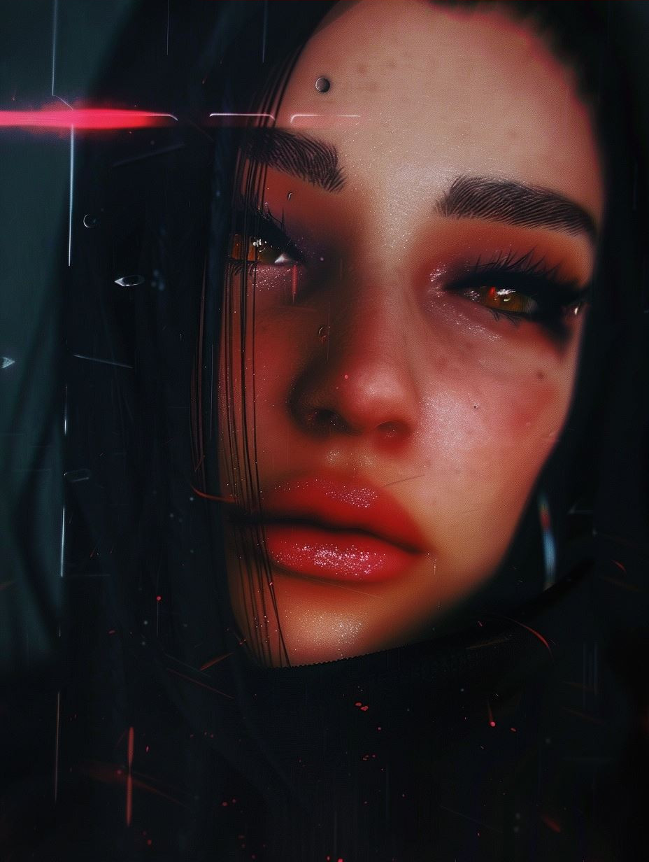 Neon Noir Cyberpunk Portraiture - Image 3