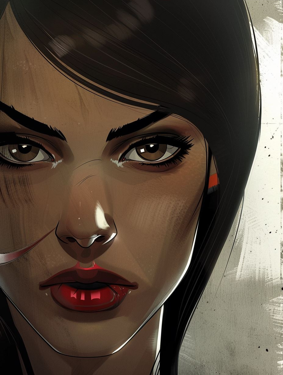 Cyberpunk Edge Noir Portrait - Image 3