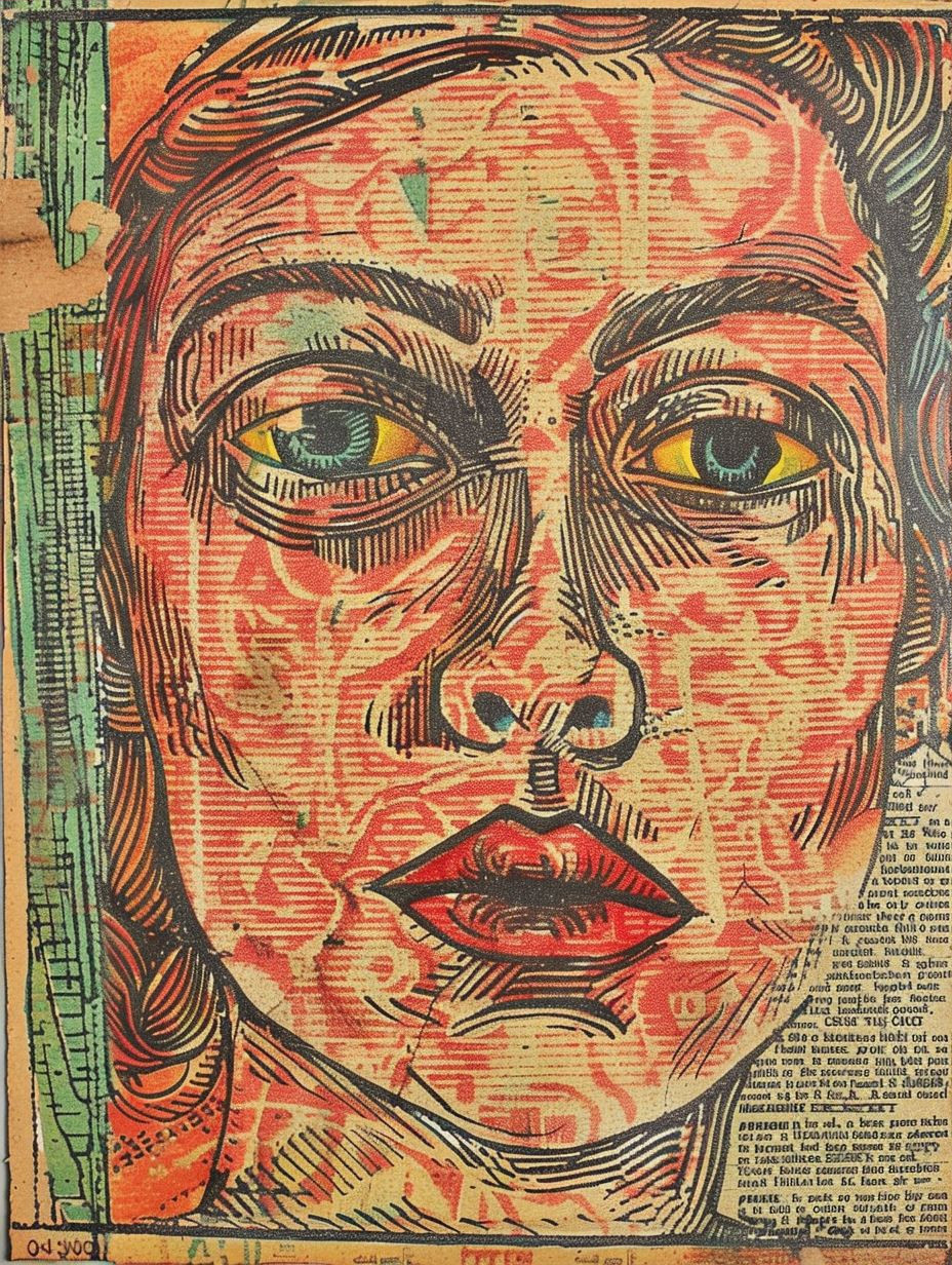 Abstract Mixed Media Portrait Study - Image 3
