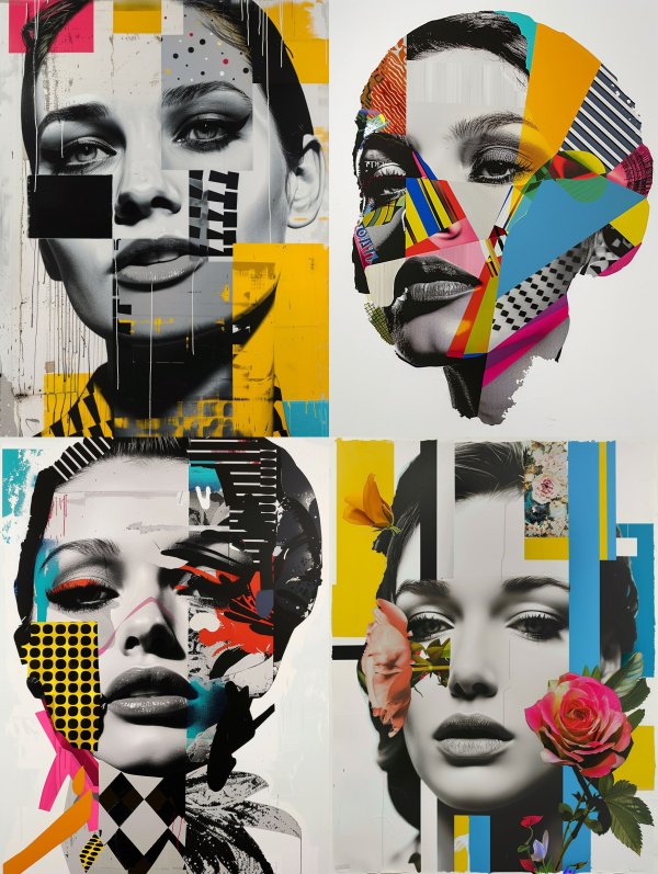 Fragmented Portraits in Modern Collage
