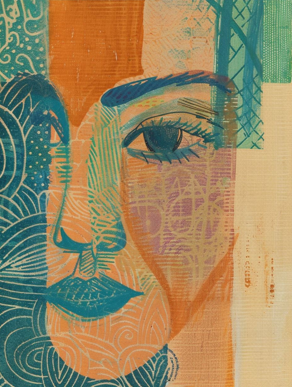 Abstract Faces in Vibrant Textures - Image 3