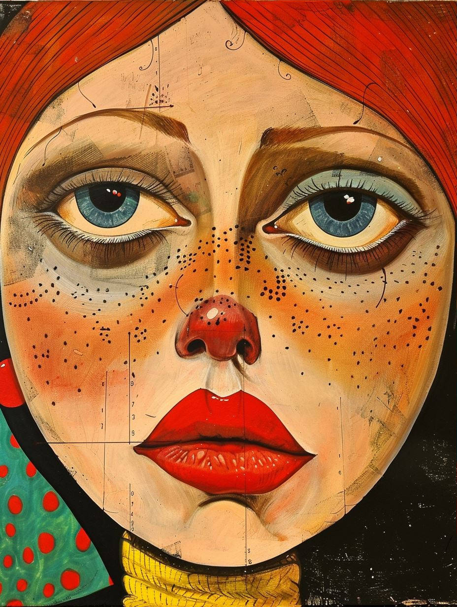 Surrealist Folk Portrait Study - Image 3