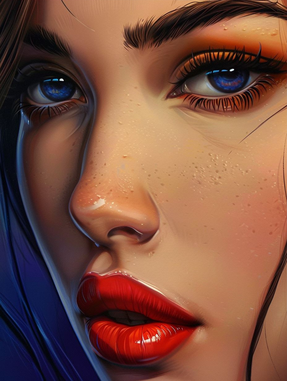 Electric Blue Neon Portrait - Image 3