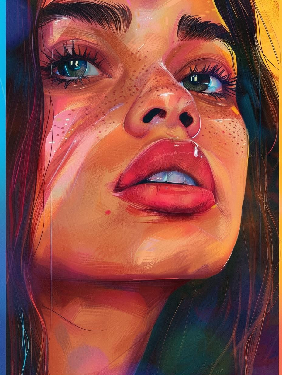 Vibrant Neon Portrait - Image 1