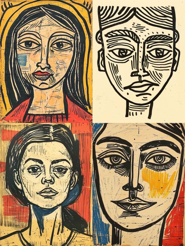 Abstract Expressionist Portrait Studies