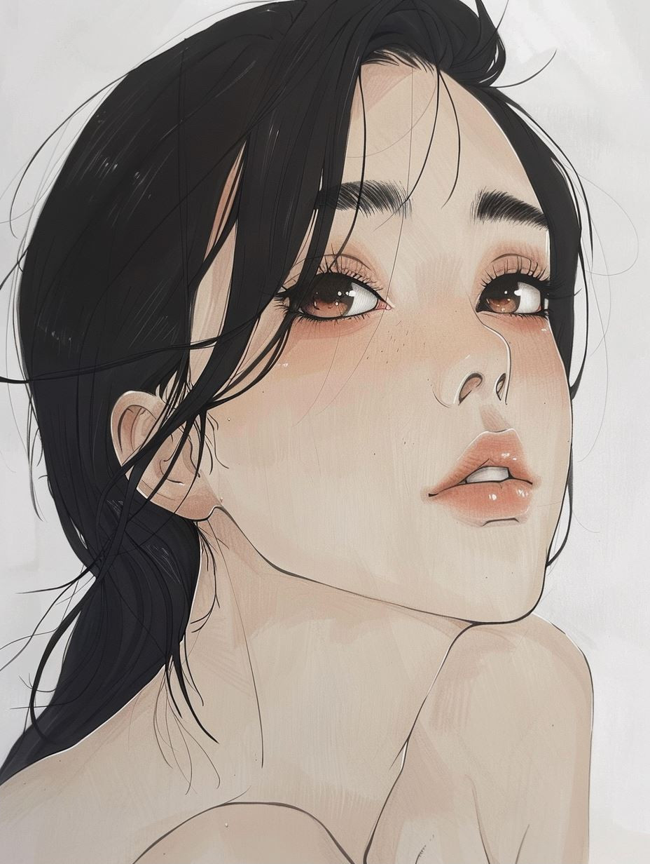 Ethereal Gazes: A Digital Portrait Study - Image 2