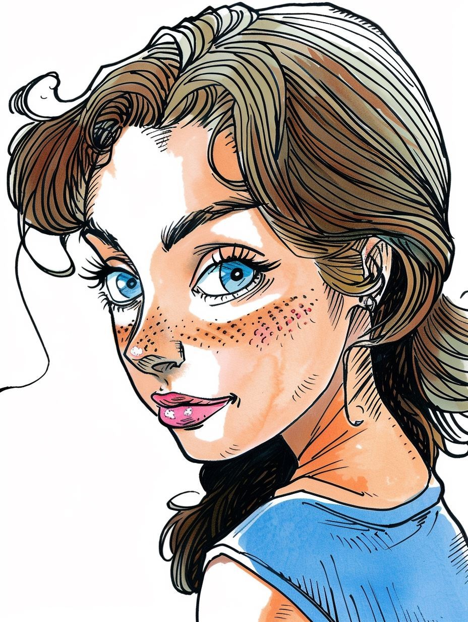 Vibrant Ink Portrait Study - Image 4