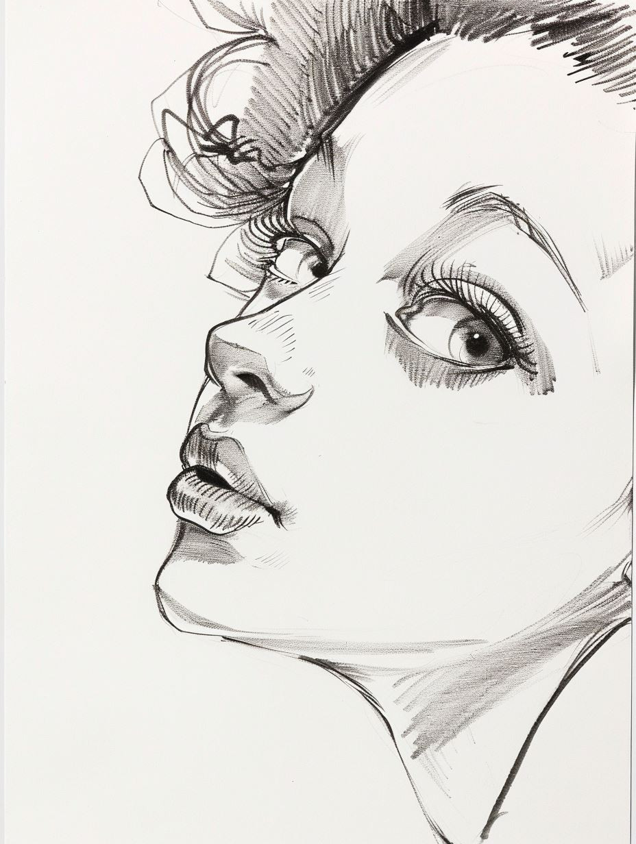 Elegant Ink Portrait Studies - Image 4